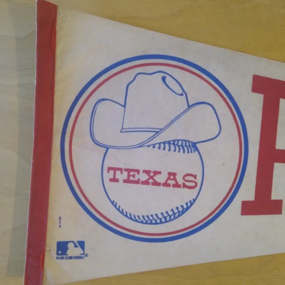 Vintage 60s Texas Rangers MLB Pennant Flag